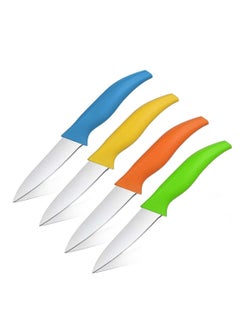 Buy Paring knife 4PCS Paring knives 4 Inch Peeling Knife Small Fruit and Vegetable Knife Ultra Sharp Kitchen Knives German Steel PP Plastic Handle in UAE