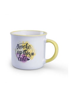 اشتري I Woke Up This Cute Mug 330Ml -White & Yellow في الامارات