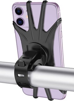 اشتري Bike Phone Mount, Universal Bike Cell Phone Holder, 360° Rotatable, Silicone Bicycle Phone Mount Compatible with iPhone 13 Pro Max Pro mini 12 11 Xs Max Xr X 7 8 Plus 4.0''~6.7'' Cellphones في الامارات