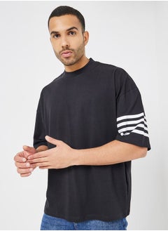 Buy Striped Sleeve Boxy Fit Compact Jersey T-Shirt in Saudi Arabia