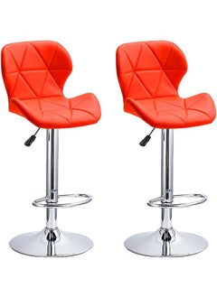 Buy Bar Chairs Swivel Height Adjustable Bar Stools PU Leather Padded Breakfast Barstools in Saudi Arabia