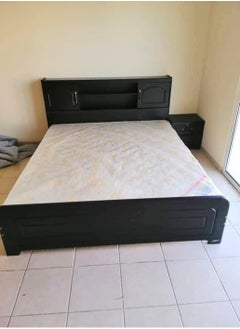 اشتري Wooden King Bed with Storage Headboard - Wenge (L180 x W200 cm) في الامارات