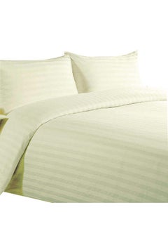 Buy HOTEL COLLECTION Stripe Single Cream Duvet Cover set with Single Pillow Case 160x220 cm in UAE