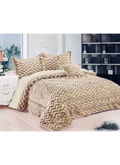 Buy Luxury Comforter Set Super Soft Easy Care Flannel Duvet Cover 6Pcs Quilt Bedding Set with Pillowcases in UAE