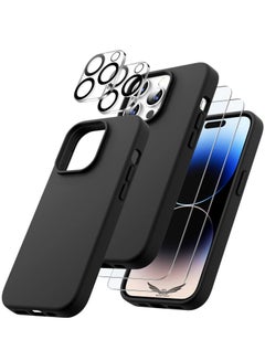 Buy iPhone 14 Pro Cover with 2 Pack Screen Protector + 2 Pack Camera Lens Protector Liquid Silicone Full Body Protection Shockproof Drop Protection Case 6.1 inches in UAE