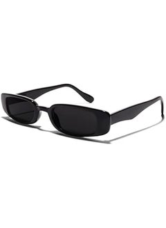 Buy Retro 90's Vintage Slim Rectangle Sunglasses UV Protection Fashion Shades Classic Wide Frame in Saudi Arabia