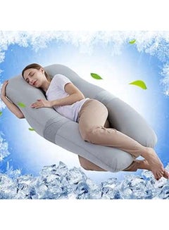 Buy Pregnancy Pillow Cooling, Adjustable Belts Full Body Pillow, Cooling Maternity Pillow for Sleeping, U Shaped Body Pillow, Support Abdomen, Back, Waist, Leg Pain Relief in Egypt