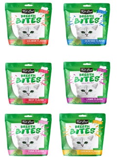 Buy Pack of 6 Kit Cat Breath Bites ALL 6 Flavor Pet Treat Assorted 60G in UAE