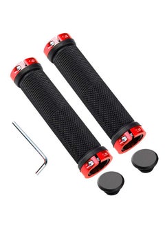 Buy Upgrade Non Slip Rubber Bicycle Handlebar Grips Double Aluminum Lock On Locking Bicycle Handlebar Grips. Bicycle Handle Protector Fits For 22Mm Handlebar Bikesred Aluminum Ring in UAE