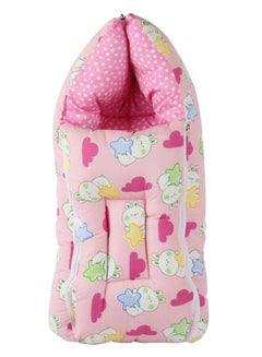 Buy " VOIDROP Printed Pink Baby Carry Bed Come Sleeping Bag 2 in 1 for New Born Babies (0-06 Months) Baby Fur Material Portable Travelling Bed for Infants" in UAE