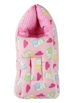 Buy " VOIDROP Printed Pink Baby Carry Bed Come Sleeping Bag 2 in 1 for New Born Babies (0-06 Months) Baby Fur Material Portable Travelling Bed for Infants" in UAE