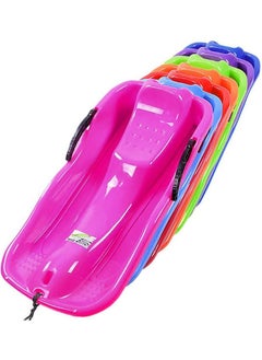 اشتري Plastic Snow Sled, Kids Skiing Sled Board Snowboard Outdoor Downhill Toboggan with Brakes and Pull Rope for Grass Sliding and Sand Boarding (Random color). في الامارات