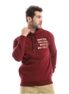 Buy Front Printing Slip On Hoodie - Burgundy in Egypt