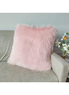 اشتري Fur Throw Pillow Covers 18x18 Inch Luxury Long Fur Mongolian Fluffy Soft Cushion Cover Plush Square Floor Pillow Case for Couch Bedroom Sofa Chair 45x45CM (Light Pink) في الامارات