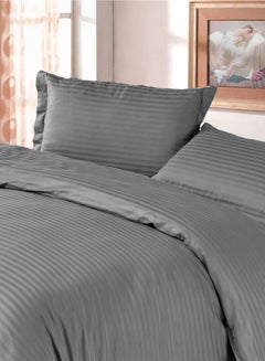 Buy Grey Super Soft Duvet Cover Set For King Size Bed in UAE