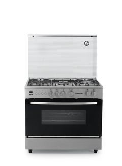Buy Gas Cooker _90 * 60 with 5 burners _ full safety _ stainless _ cast iron in Egypt