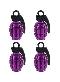 Buy 4-Piece Grenade Shaped Car Tire Valve Cap in UAE