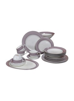 اشتري Alexa 22-Piece Dinner Set White/Purple في الامارات