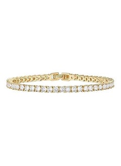 اشتري PAVOI 14K Gold Plated 3mm Cubic Zirconia Classic Tennis Bracelet | Gold Bracelets  | Size 6.5-7.5 Inch في مصر