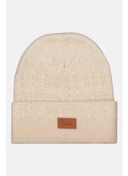 Buy Men Brand Logo Knitted Beanie, Off White in UAE