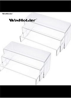 Buy Winholder ,Acrylic Display Risers, Clear Rectangle Stands Shelf for Display 6pcs for Retail Shoe Showcase Jeweller in Saudi Arabia