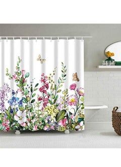 Buy Fashion 3D Butterfly Flower Shower Curtain, Watercolor Floral Curtains Colorful Bathroom Curtains Waterproof and Washable partition Curtain for Kitchen Bedroom Bath Window in Saudi Arabia