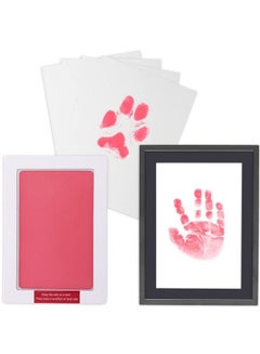 Buy Large Baby Handprint Or Footprint Cleantouch Ink Pad With Picture Frame Kit And Imprint Cards (Pink) in UAE