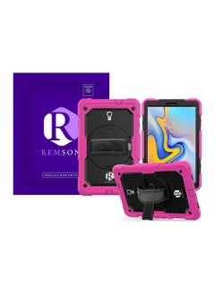 اشتري Samsung Galaxy Tab A 10.5" T590 2018 Remson Heavy Duty Full Body Rugged Shockproof Drop Protection with 360 Degrees Kickstand/Shoulder Strap Cover - Rose Pink في الامارات