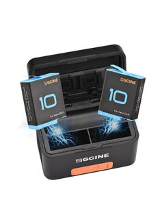 Buy ZGCINE PS-G10 mini Portable Sports Camera Battery Fast Charging Case 5200mAh Wireless Dual Battery Charger with Type-C Port 2pcs 1800mAh Batteries Replacement for GoPro Hero 11/10/9 in Saudi Arabia