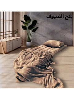 اشتري 4 in 1 guest package consists of a mattress, a light blanket, a pillow and an elegant bag. A soft velvet package made of high-quality materials, a single-person natural cotton mattress measuring 180*90*15cm. في السعودية