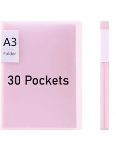 Buy A3 Pockets Art Plastic Sleeves Protectors, 30 Pags Diamond Painting Storage Book, Presentation Folders Display Binder Book for Artwork Report Photo, Large Portfolio Folder 12x16in (Pink) in UAE