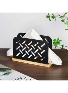 Buy Atticus Napkin Holder Iron Sheet With Powder Coating Bamboo Base Black  Iron Metal Bamboo Kitchen Tissue Holder For Kitchen & Dining Room 15 X 3 X 10 Hcm - Black in UAE