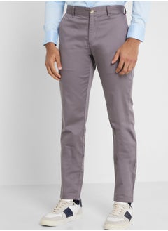 Buy Thomas Scott Men Grey Slim Fit Easy Wash Sustainable Chinos Trousers in Saudi Arabia