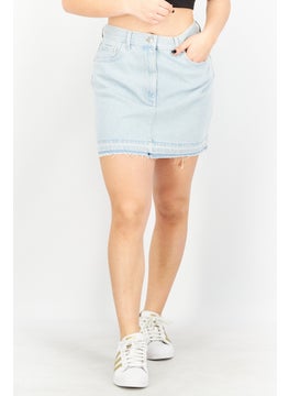 اشتري Women Washed Denim Mini Skirt, Blue في الامارات