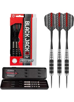 Buy Harrows Black Jack Stainless Steel Tip Darts Set 18g, 20g, 22g & 24g - Inlcudes Speedline Shafts, Supergrip Flights & Travel Case in UAE