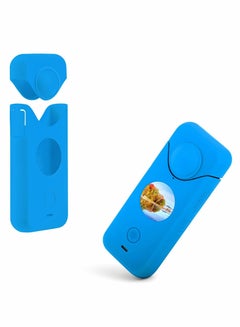 Buy Panoramic Action Camera Cover Dustproof Waterproof Scratch Resistant Silicone Case for Insta360 One X2 (Blue) in UAE