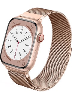 Buy Apple Watch Milanese Band Compatible with Apple Watch Series 9/8/7/6/5/4/3 SE 38mm 40mm 41mm for Women Men Magnetic Milanese Stainless Steel Bands for iWatch Rose Gold in UAE