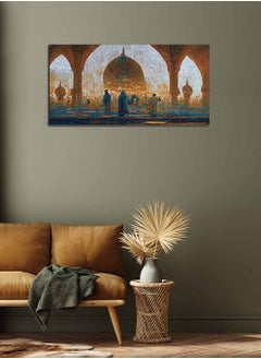 Buy Framed Canvas Wall Art Stretched Over Wooden Frame, Masjid Islamic Art Painting, For Home, Living Room, Office Decor in Saudi Arabia