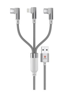 اشتري Swiss Military 3-in-1 Multi Fast Charging Cable (6FT/2M): Original 5A, Lightning/Type C/Micro, Compatible with iPhone/Huawei/Samsung/OPPO/VIVO/Xiaomi/Honor, 5Amps – White في الامارات