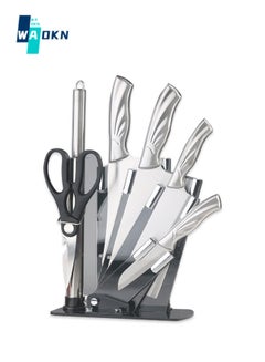 Buy Kitchen Knife Set, 7-Piece Kitchen Sharp Knife Set, Non-stick Anti-Slip Stainless Steel Chef Knife Set with Universal Knife Holder for Home Use in Saudi Arabia