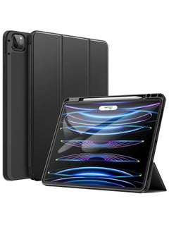 Buy Compatible with iPad Pro 12.9 inch Case 2022 2021  Model Number A2378 A2379 A2461 A2462 TPU Flexible Back Cover with Pencil Holder Auto Wake Sleep in UAE