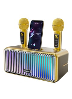 Buy Karaoke Machine for Adults and Kids,Portable Bluetooth Speaker with 2 UHF Wireless Microphones Karaoke Speaker pa System with Colorful Gradient LED Lights for Home Parties,Wedding in Saudi Arabia