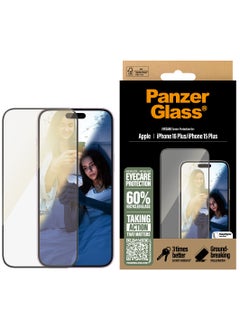 اشتري PanzerGlass® Eyecare Screen Protector for Apple iPhone 16 Plus Anti-Reflective, Anti-Blue Light, Tempered Glass, High Scratch Resistance, Impact Resistance - with mounting aid for easy installation في الامارات