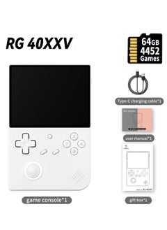 Buy RG40XXV Handheld Game Console,4.0-inch IPS 640*480,64G/128G TF Card with 10,000+ Games,3200mAh 6+Hours Battery, Support Wireless Network (white 64G) in UAE