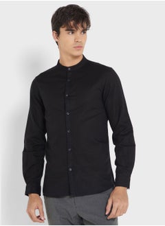 اشتري Men Black Casual Linen Sustainable Shirt في الامارات