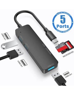 Buy USB C Hub 5 in 1, USB C Adapter with Two USB-C Ports, USB 3.0, SD / TF Card Reader, Compatible with MacBook Pro & Air USB C Laptop and Other Type C Devices in Saudi Arabia