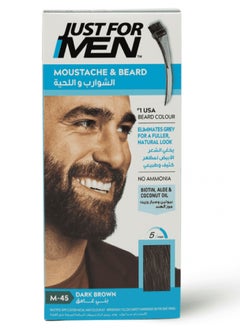 Buy Moustache & Beard Color with Brush Included Dark Brown M-45 in UAE