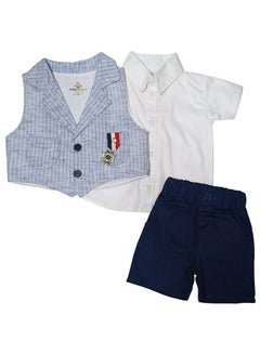 اشتري Baby Boys Set - 3 pcs (Shirt, Short & Vest) في مصر