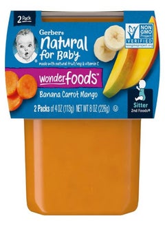 Buy Natural for Baby Wonder Foods 2nd Foods Banana Carrot Mango 2 Pack 4 oz 113 g Each in UAE