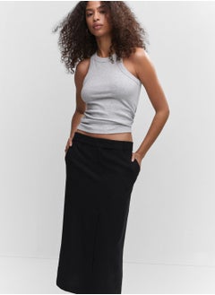 Buy Front Slit Pocket Detail Skirt in UAE